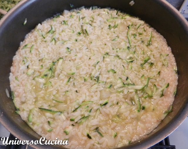 Il risotto ha assorbito l'acqua delle zucchine